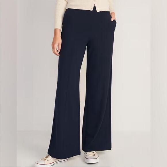 Old Navy Powersoft Wide Leg Navy Pants - Picture 1 of 5